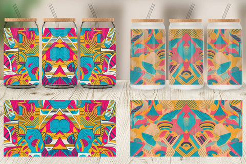Glass Can Wrap Memphis Watercolor Sublimation artnoy 