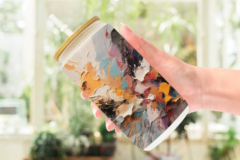Glass Can Wrap Multicolor Painting Sublimation artnoy 