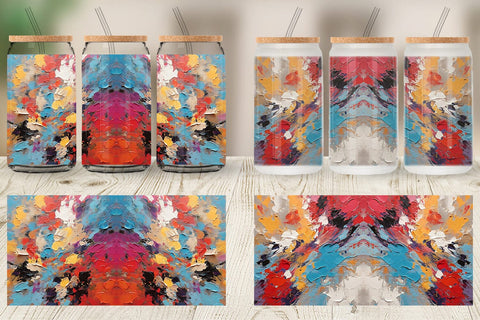 Glass Can Wrap Multicolor Painting Sublimation artnoy 