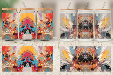Glass Can Wrap Multicolor Painting Sublimation artnoy 