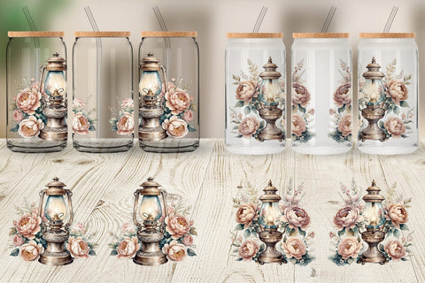 Glass Can Wrap Oil Lamp Sublimation artnoy 
