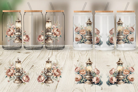 Glass Can Wrap Oil Lamp Sublimation artnoy 