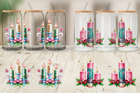 Glass Can Wrap Ornate Candles Sublimation artnoy 