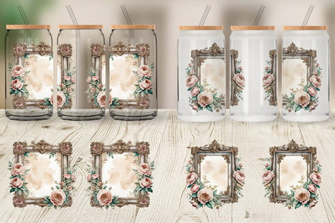 Glass Can Wrap Ornate Frame Sublimation artnoy 