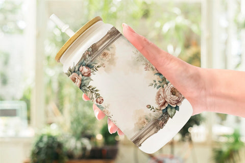 Glass Can Wrap Ornate Frame Sublimation artnoy 