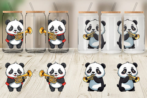 Glass Can Wrap Panda New Year Sublimation artnoy 