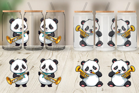 Glass Can Wrap Panda New Year Sublimation artnoy 