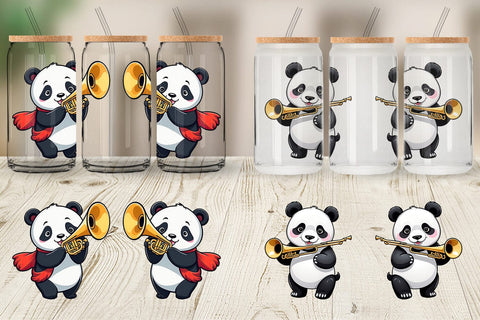 Glass Can Wrap Panda New Year Sublimation artnoy 