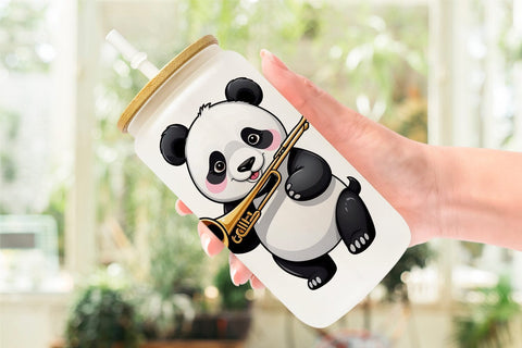 Glass Can Wrap Panda New Year Sublimation artnoy 