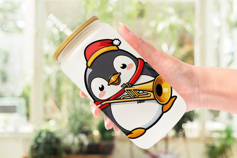 Glass Can Wrap Penguin New Year Sublimation artnoy 