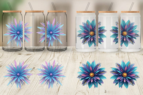 Glass Can Wrap Petal Burst Sublimation artnoy 