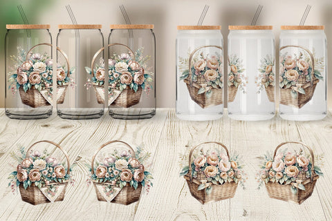 Glass Can Wrap Picnic Basket Sublimation artnoy 