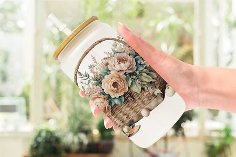 Glass Can Wrap Picnic Basket Sublimation artnoy 