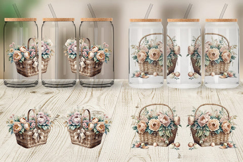 Glass Can Wrap Picnic Basket Sublimation artnoy 