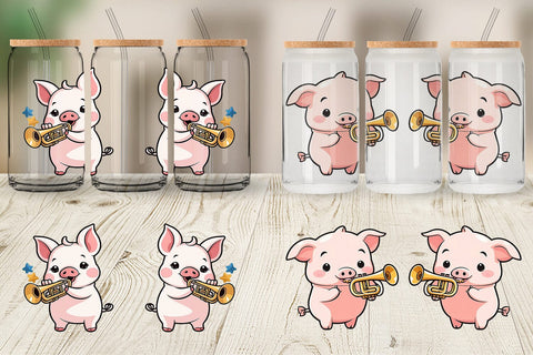 Glass Can Wrap Pig New Year Sublimation artnoy 