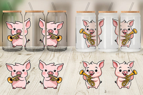 Glass Can Wrap Pig New Year Sublimation artnoy 