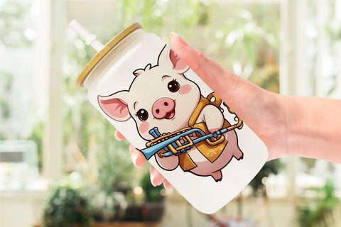 Glass Can Wrap Pig New Year Sublimation artnoy 