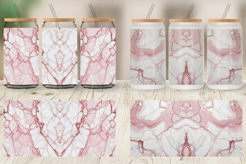 Glass Can Wrap Pink Marble Texture Sublimation artnoy 
