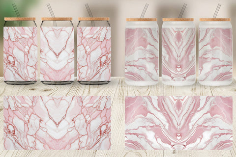 Glass Can Wrap Pink Marble Texture Sublimation artnoy 