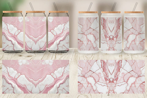 Glass Can Wrap Pink Marble Texture Sublimation artnoy 