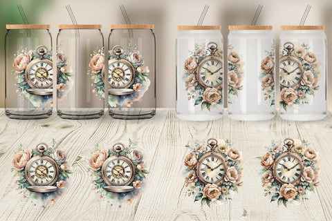 Glass Can Wrap Pocket Watch Sublimation artnoy 