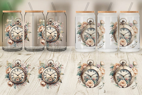 Glass Can Wrap Pocket Watch Sublimation artnoy 