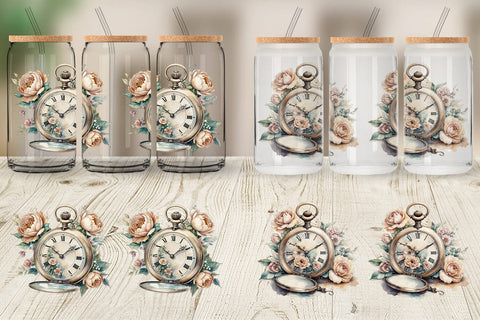 Glass Can Wrap Pocket Watch Sublimation artnoy 