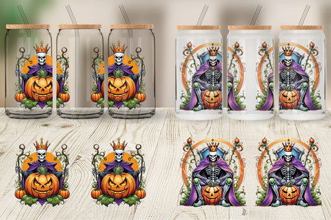 Glass Can Wrap Pumpkin King Sticker Sublimation artnoy 