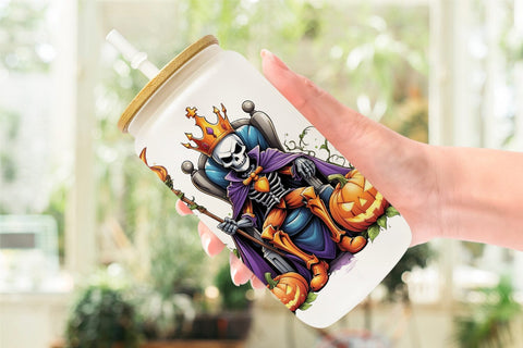 Glass Can Wrap Pumpkin King Sticker Sublimation artnoy 
