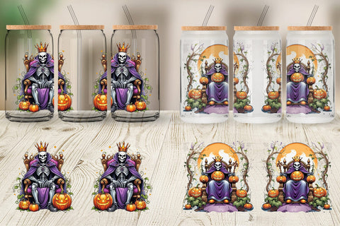 Glass Can Wrap Pumpkin King Sticker Sublimation artnoy 