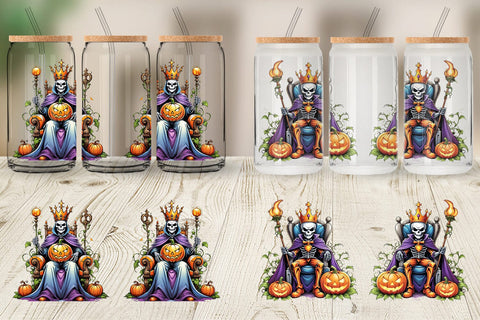 Glass Can Wrap Pumpkin King Sticker Sublimation artnoy 