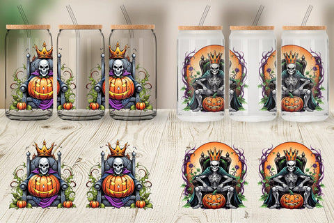 Glass Can Wrap Pumpkin King Sticker Sublimation artnoy 