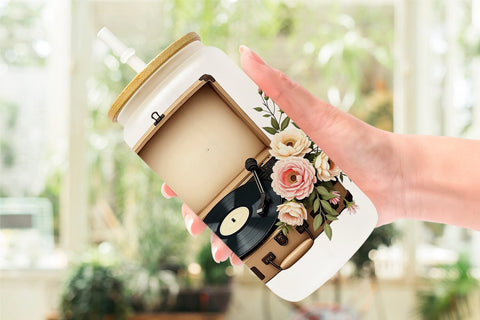 Glass Can Wrap Record Player Sublimation artnoy 