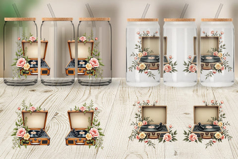 Glass Can Wrap Record Player Sublimation artnoy 