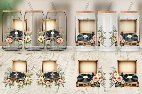 Glass Can Wrap Record Player Sublimation artnoy 