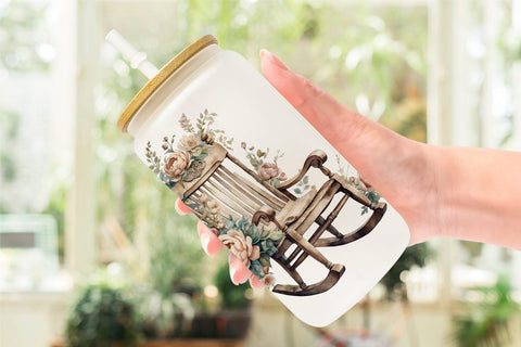 Glass Can Wrap Rocking Chair Sublimation artnoy 