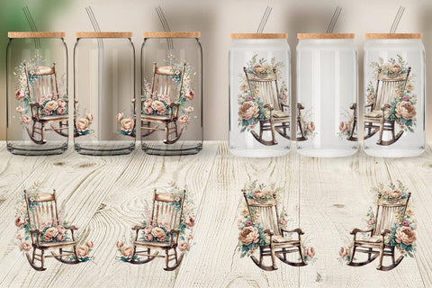 Glass Can Wrap Rocking Chair Sublimation artnoy 