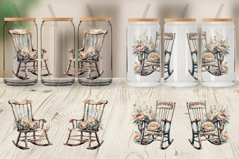 Glass Can Wrap Rocking Chair Sublimation artnoy 