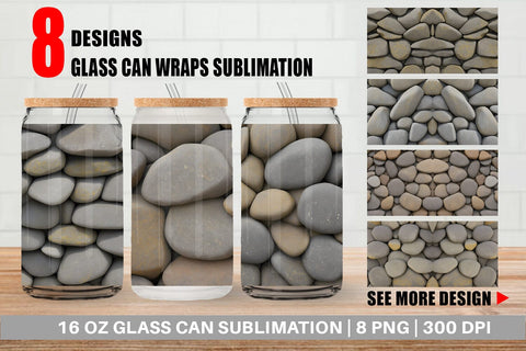 Glass Can Wrap Rocks Background Sublimation artnoy 