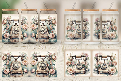 Glass Can Wrap Rotary Telephone Sublimation artnoy 