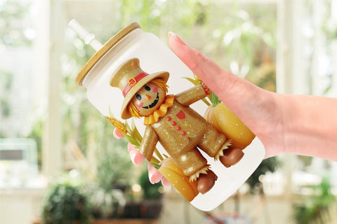 Glass Can Wrap Scarecrow Festive Sublimation artnoy 