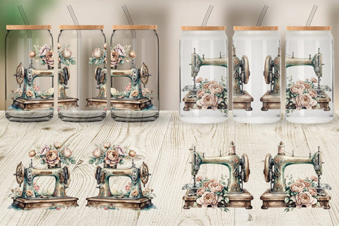 Glass Can Wrap Sewing Machine Sublimation artnoy 