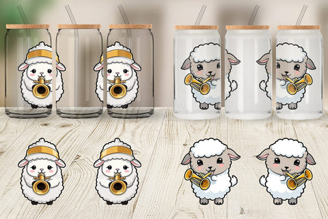Glass Can Wrap Sheep New Year Sublimation artnoy 