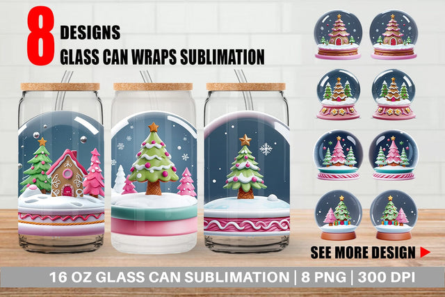 Glass Can Wrap Snow Globe Sublimation artnoy 