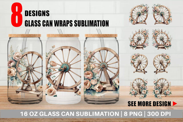 Glass Can Wrap Spinning Wheel Sublimation artnoy 