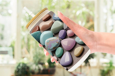 Glass Can Wrap Stones Pastel Color Sublimation artnoy 