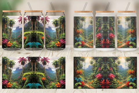 Glass Can Wrap Summer Jungle Sublimation artnoy 