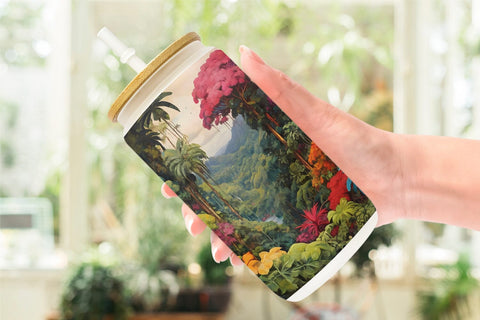 Glass Can Wrap Summer Jungle Sublimation artnoy 