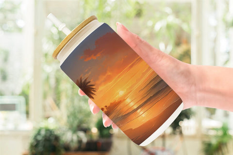 Glass Can Wrap Summer Sunset Sublimation artnoy 