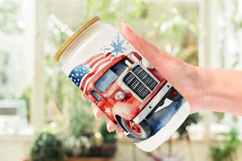 Glass Can Wrap Truck 4th of July Sublimation artnoy 